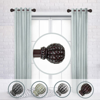Velia Side Curtain Rods 12-20", Mahogany