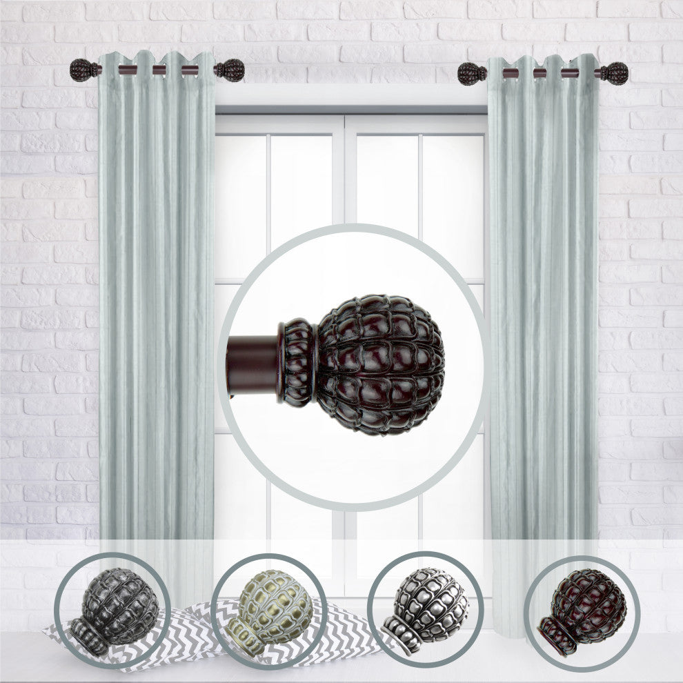 Velia Side Curtain Rods 12-20", Mahogany