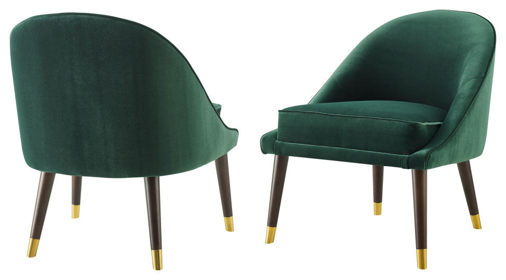 Avalon Velvet Accent Chair, Green
