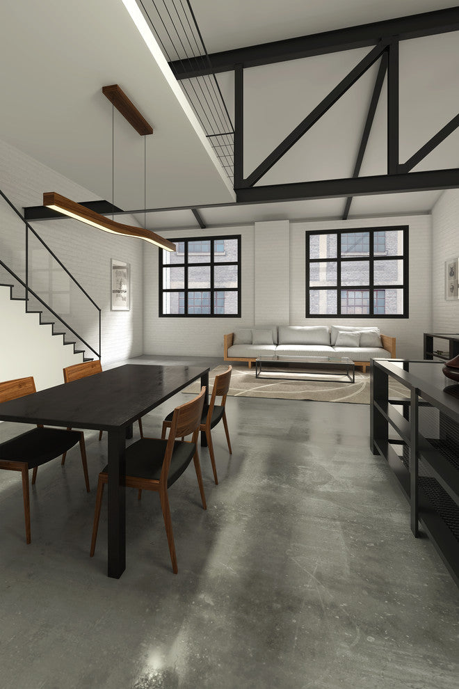 Camur LED Linear Pendant, Walnut