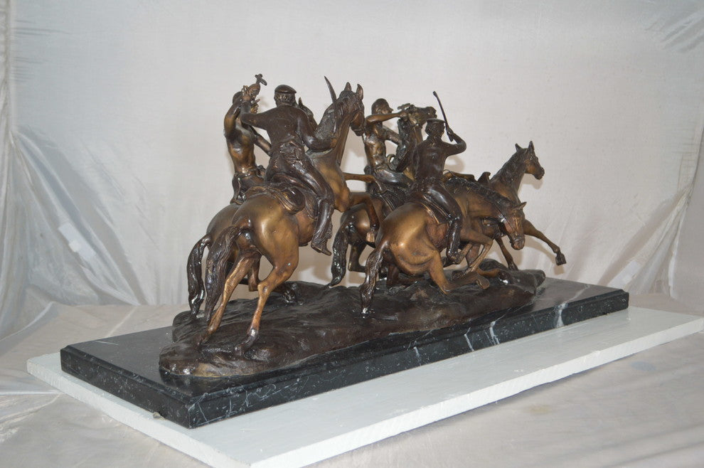 Old Dragon by Remington replica Bronze Statue -  Size: 32"L x 12"W x 13"H.