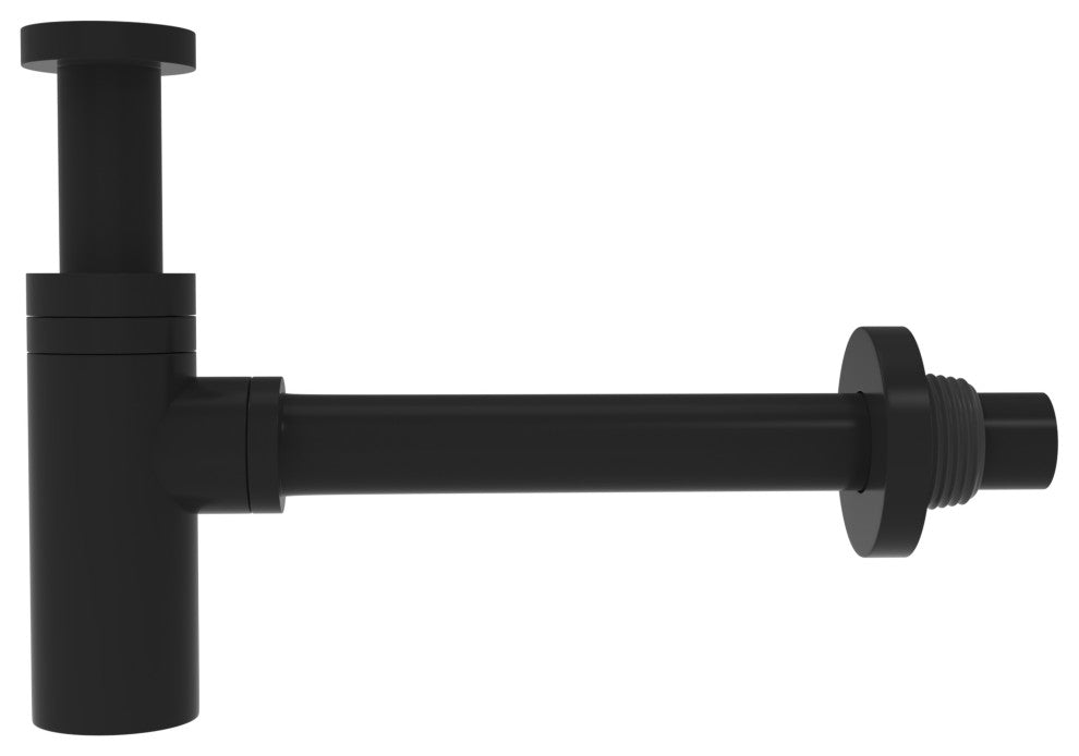 CastelloUSA 1.5" Round Bottle Brass P-Trap, Matte Black