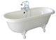 Marquis Biscuit Double Clawfoot Tub With Biscuit Feet, Drilled Rim Faucets