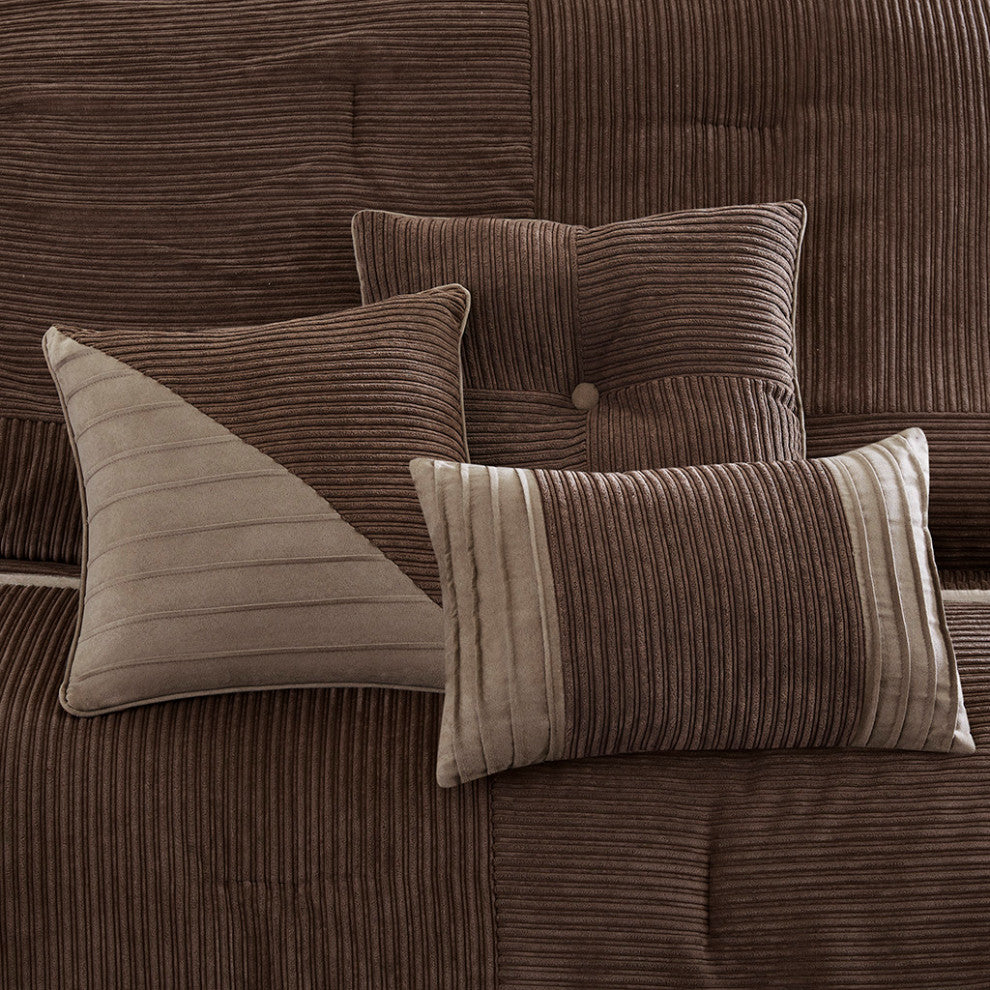 Madison Park Dallas 7 Piece Micro Corduroy Comforter Set