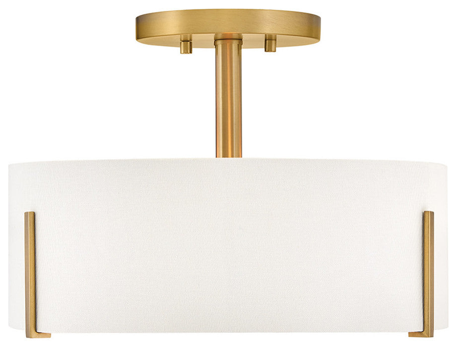 Hinkley Halle Medium Semi-Flush Mount, Lacquered Brass
