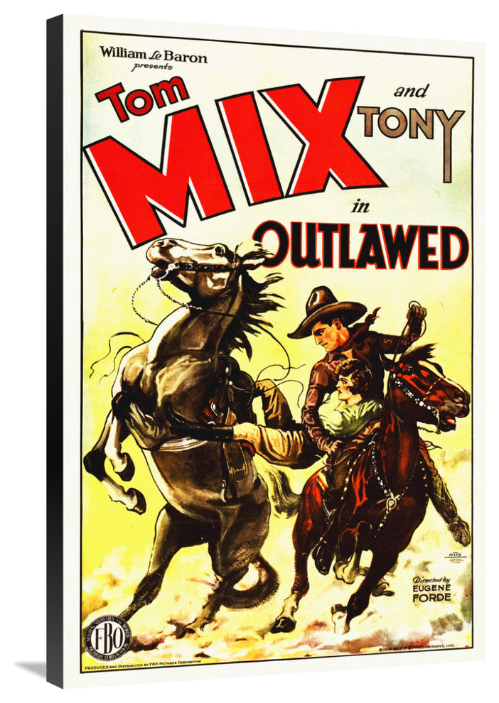 "Tom Mix, Outlawed" Stretched Canvas Giclee by Hollywood Photo Archive, 24x36"