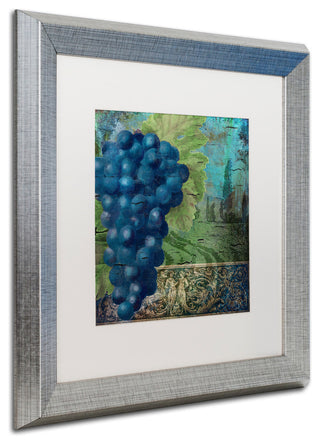 Color Bakery 'Vino Blu Two' Art, Silver Frame, White Matte, 16"x16"