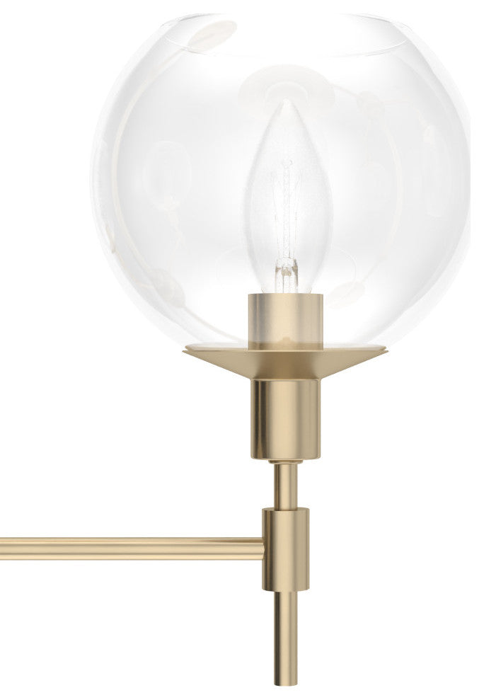 Xidane Alturas Gold, Clear Glass 3 Light Chandelier Light