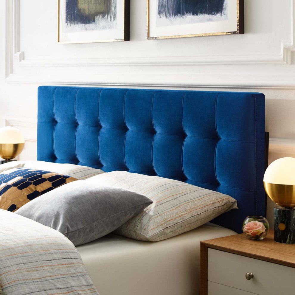 Lily King Biscuit Tufted Performance Velvet Headboard
