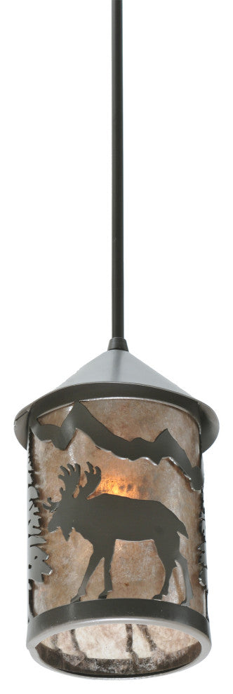 6 Wide Lone Moose Lantern Mini Pendant