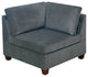 37 Inches Fabric Upholstered Wooden Corner Wedge, Gray