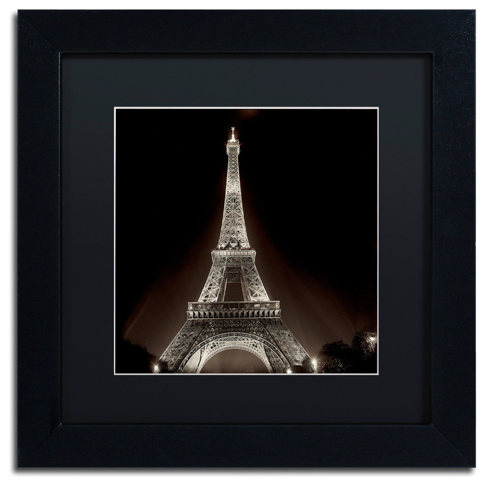 Alan Blaustein ''Tour Eiffel II'' Art, Black Frame, Black Mat, 11x11