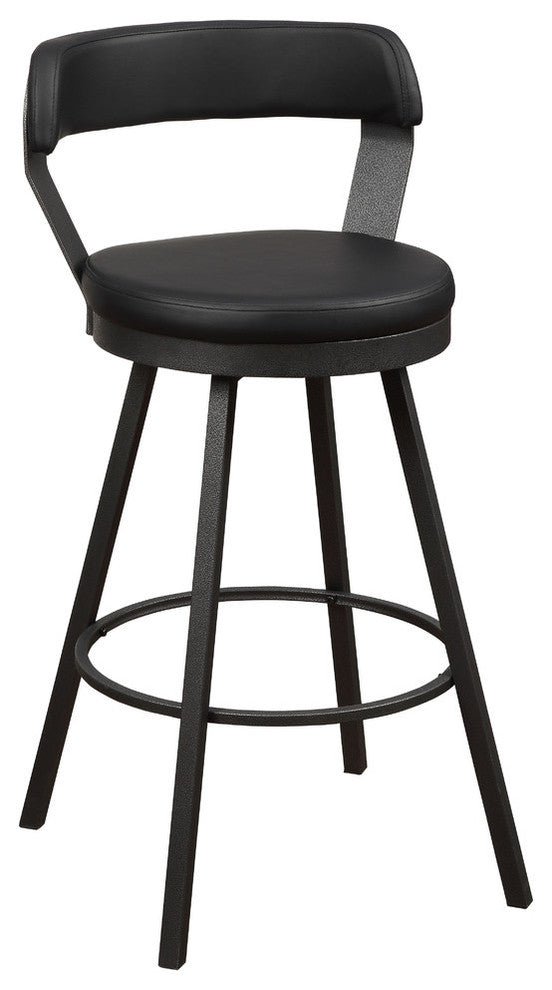 Sonya Pub Height Swivel Stools, Set of 2, Black