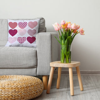 Patterned Hearts Decorative Throw Pillow, Buddah, 26"x 26"