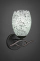 Revo Wall Sconce In Dark Granite, 5" Black Fusion Glass