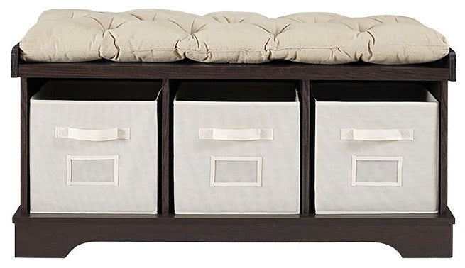 Essential 42" Modern Farmhouse Entryway Storage Bench - Espresso