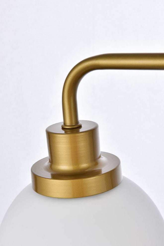 Helen 2-Light Bath Sconce, Brass With Frosted Shade
