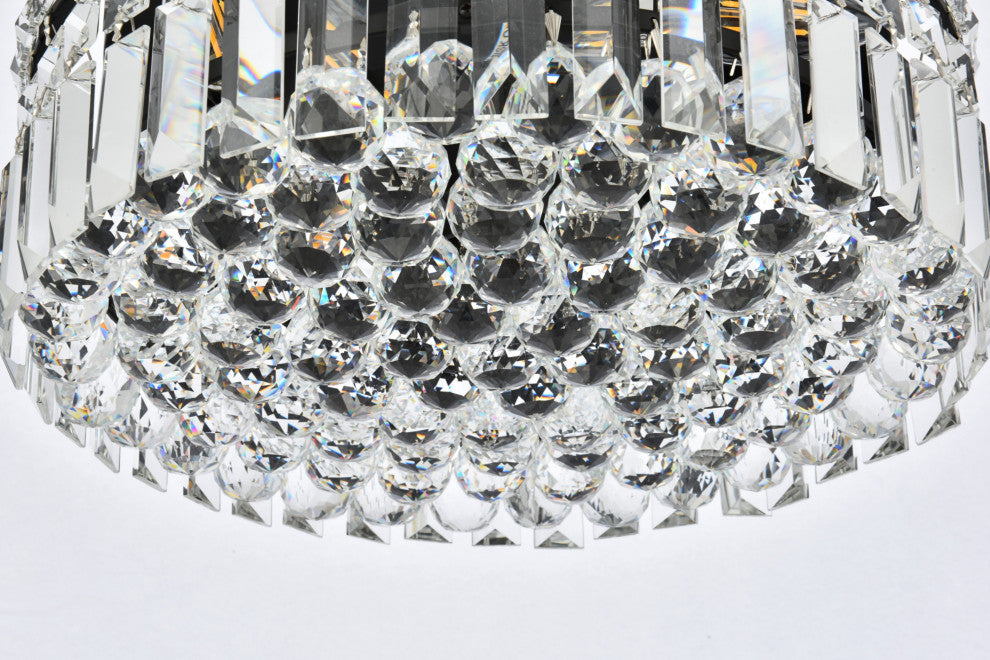 Elegant Lighting V2030F14/RC Maxime 4 Light 14"W Flush Mount Drum - Black