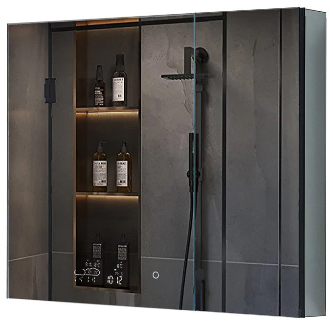 Lexora Savera LED Medicine Cabinet, Defogger, 36 in. X 32 in.