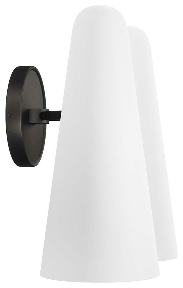 Beacon 2-Light Wall Sconce, Opal Black