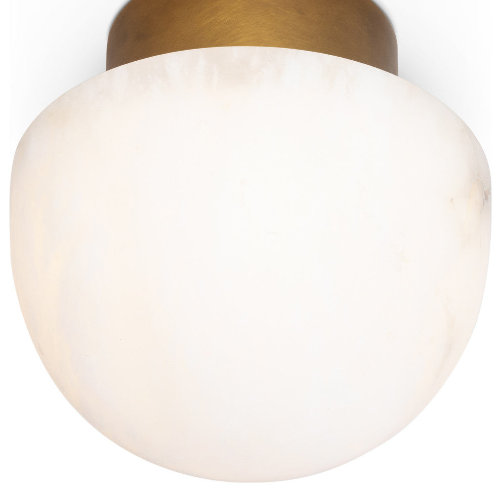 Regina Andrew Parker Alabaster Flush Mount/Natural Brass