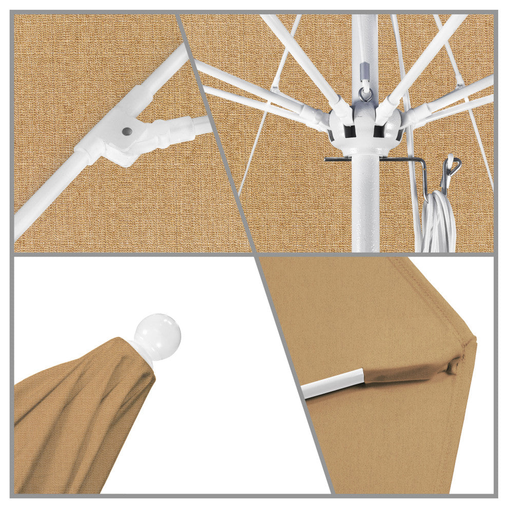Fiberglass Umbrella White, Linen Sesame