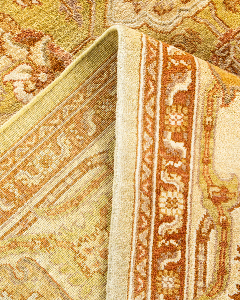 Eclectic, One-of-a-Kind Hand-Knotted Area Rug Green, 6' 1" x 9' 3"