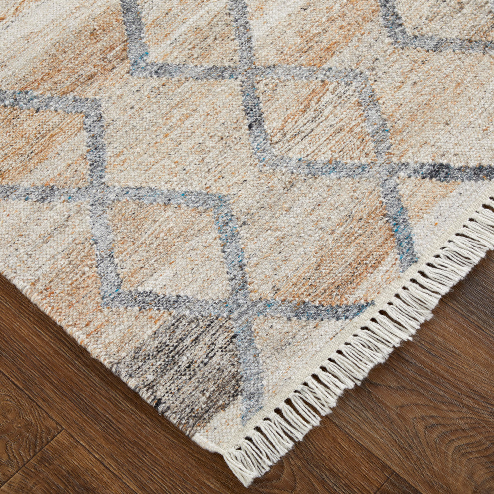 Weave & Wander Elstow Transitional PET Yarn Charcoal Gray/Beige Rug, 3'6"x5'6"
