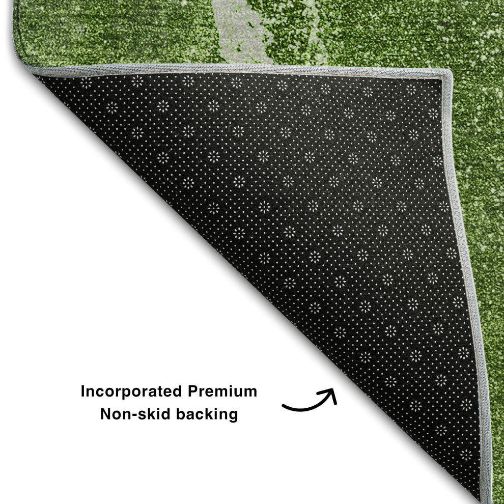 Premium Machine Washable Mayfield AMF524 Olive 8' x 8' Round Rug