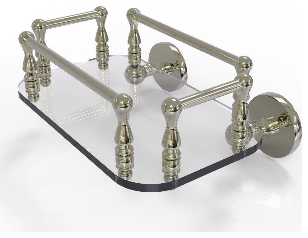 Prestige Skyline Wall Mounted Glass Guest Towel Tray, Polished Nickel