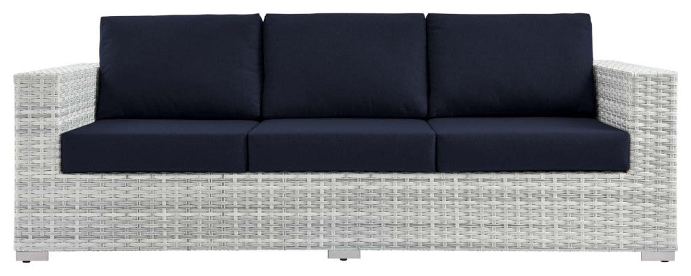 Convene Outdoor Patio Sofa Light Gray Navy