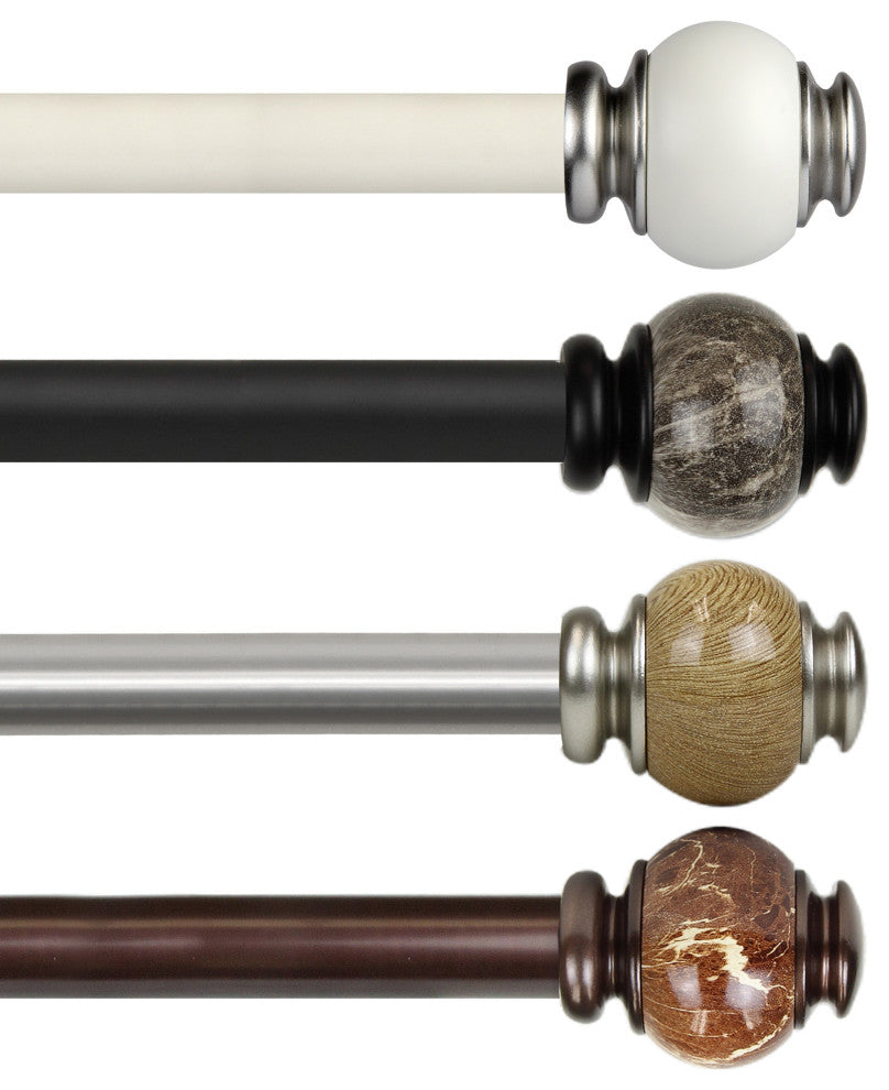 Polychrome 1" Curtain Rod, White, 120-170"