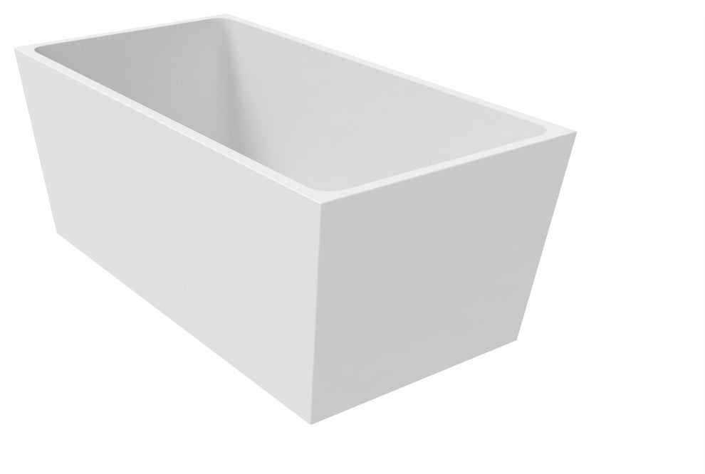 CastelloUSA Sophia Modern Freestanding Acrylic Bathtub, White, 63"