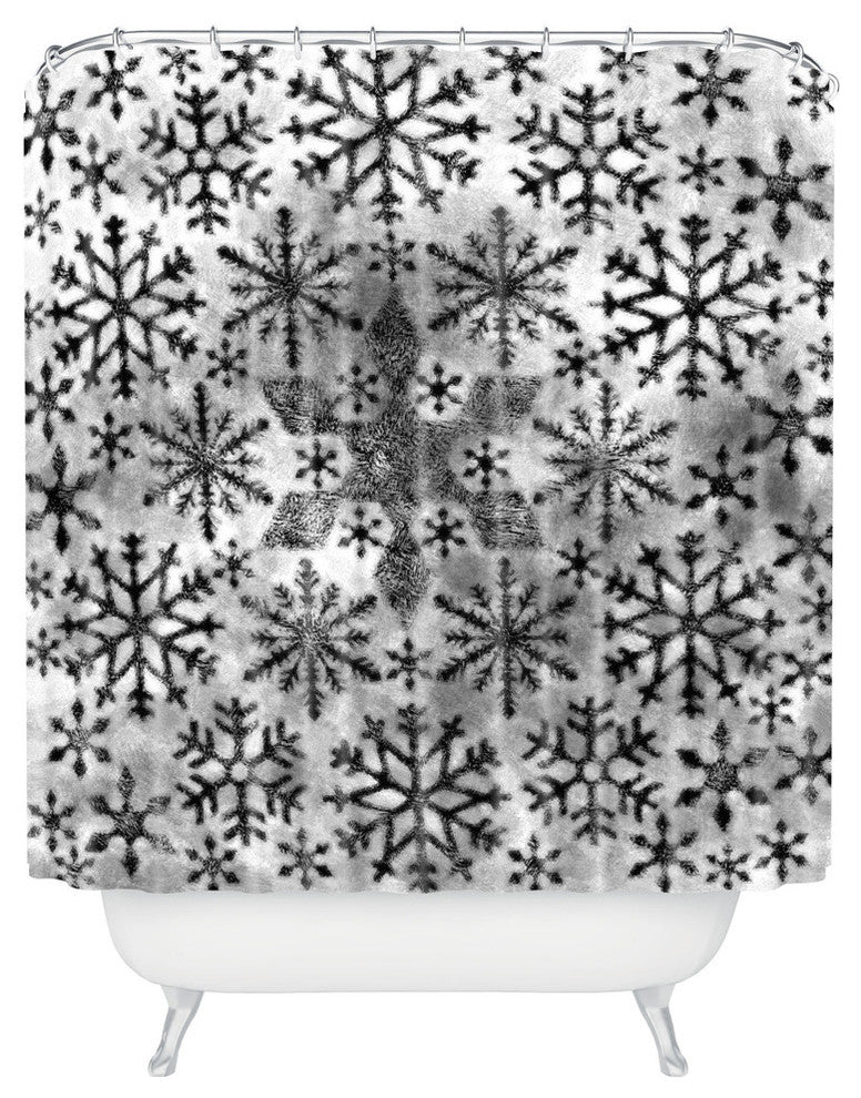 Deny Designs Ruby Door Snow Leopard Snowflake Shower Curtain