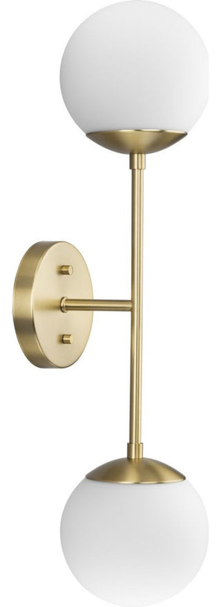 Haas Collection 2-Light Mid-Century Modern Wall Sconce, Brushed Bronze