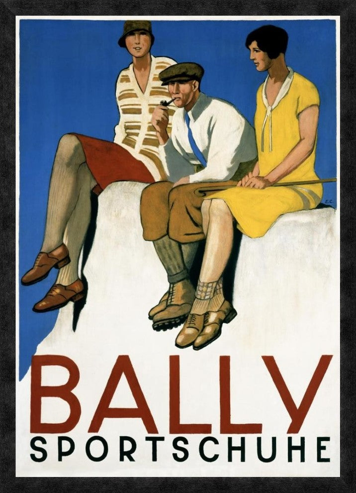 "Bally Sportschuhe" Framed Canvas Giclee by Emil Cardinaux, 28"x38"