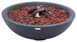Rose Bowl Round Dark Grey Concrete 48" Propane Fire Bowl