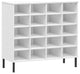 vidaXL Shoe Cabinet Shoe Cubby Shoe Rack with Metal Legs White Solid Pine Wood