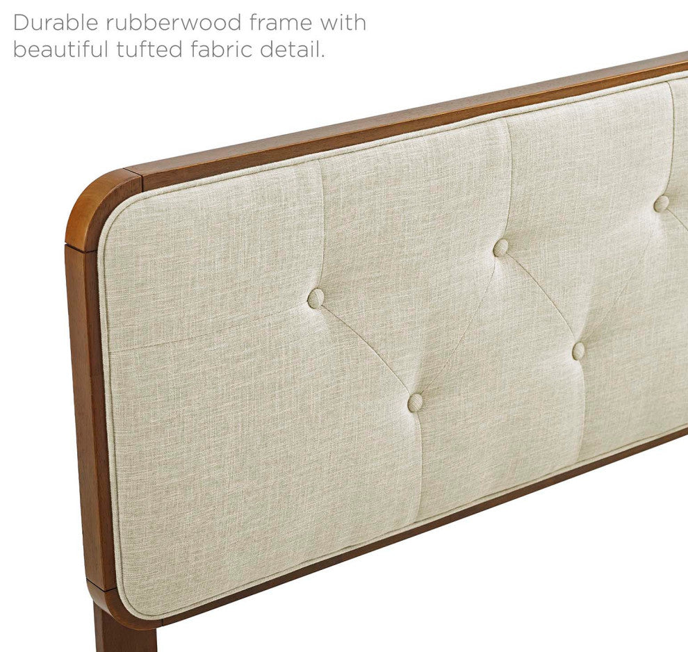 Collins Tufted King Fabric and Wood Headboard MOD-6235-WAL-BEI