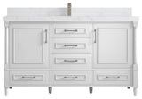 Aberdeen 60 Single Bathroom Vanity in White 2" Empira Quartz