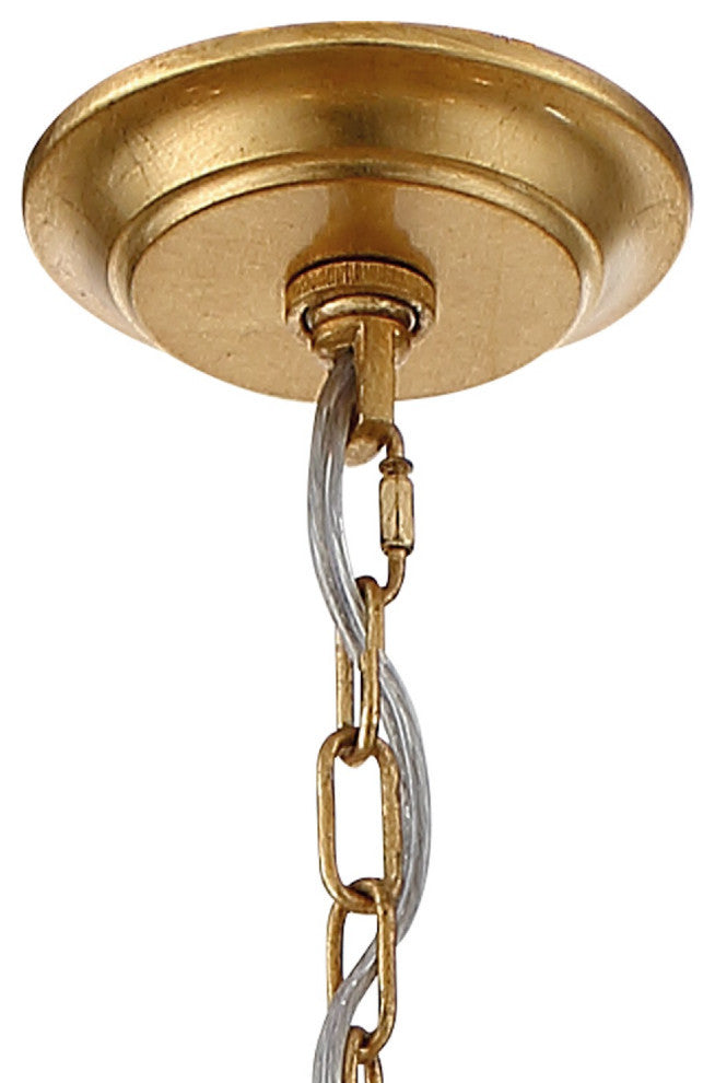 Crystorama ARC-1909-GA-CL-MWP, 12-Light Chandelier, Antique Gold