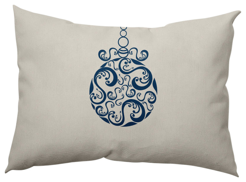 Fancy-Bulb Decorative Throw Pillow, Bright Navy, 14"x20"
