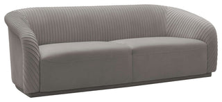 TOV Furniture Yara Pleated Grey Velvet Sofa