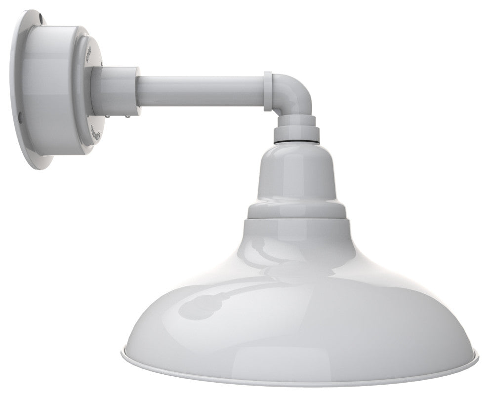 12in.  White Gooseneck Barn Light with Cosmopolitan Arm