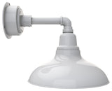 12in.  White Gooseneck Barn Light with Cosmopolitan Arm