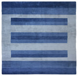 HAND KNOTTED LOOM WOOL ECO-FRIENDLY AREA RUGS-Rectangle,Blue,Contemporary, [Square] 8'x8'