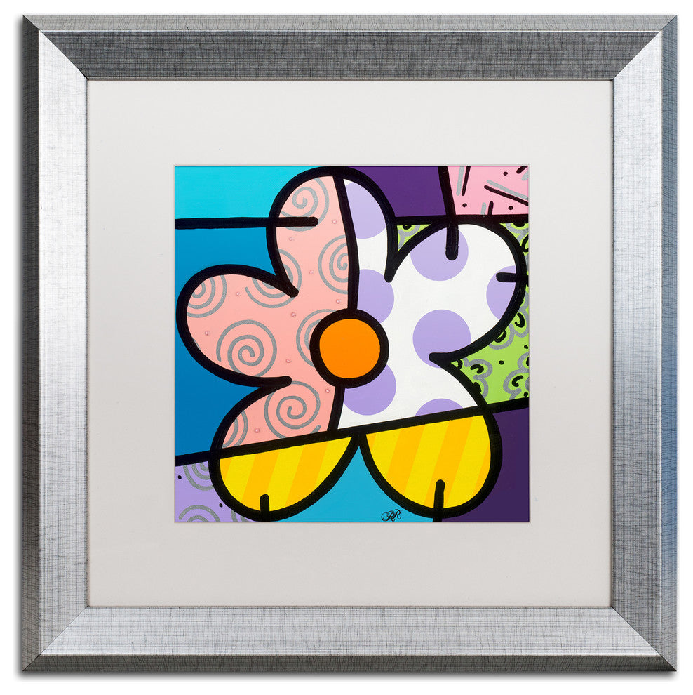 Roberto Rafael 'Big Flower IV' Matted Framed Art