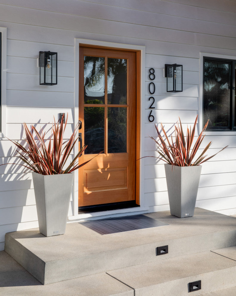 Midland Tall Square Planter, Gray, 30'', 2 Pack