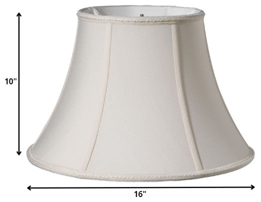 16" Cream Slanted Bell Paperback Shantung Lampshade