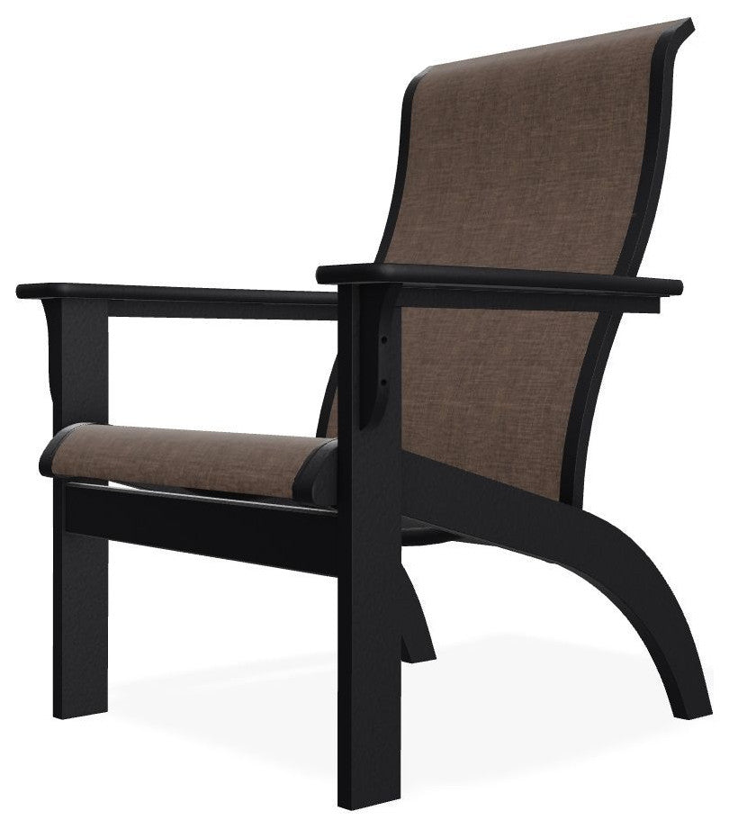 Adirondack Sling Outdoor Adirondack Armchair, Mocha/Black